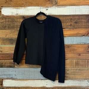 NWT English Mixed Media Asymmetrical Sweater
